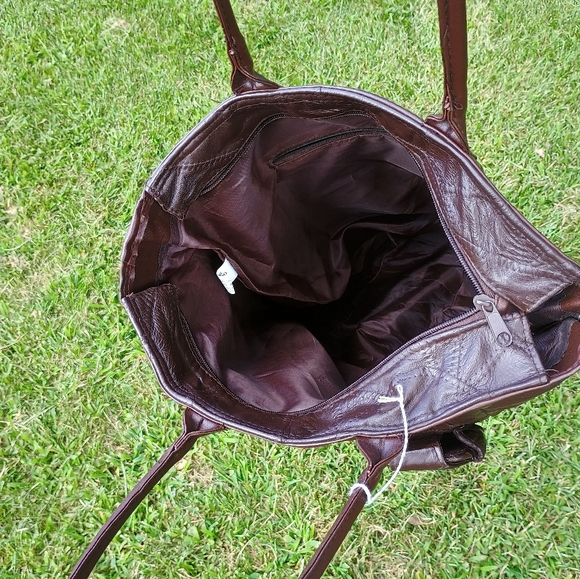 RARE, Vintage 1990s bag Lambskin patchwork deep tote bag, Fall Fashion Trends - Picture 3 of 5